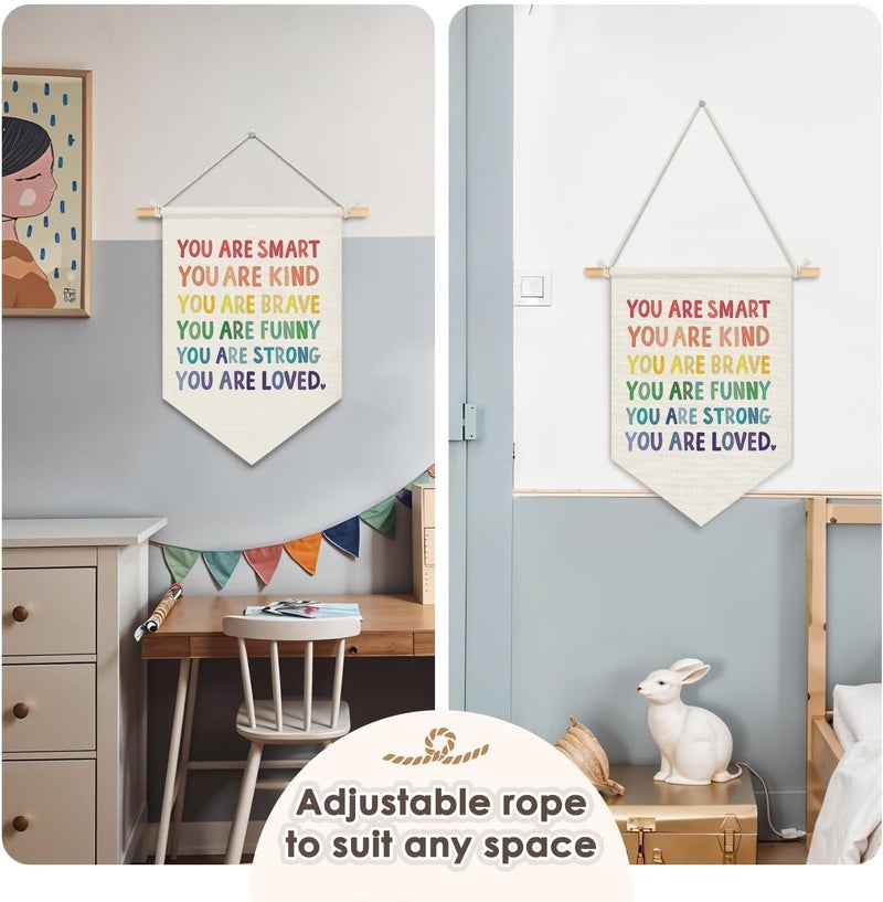 Wheatwin Motivational Wall Art Framed, Playroom Boho Classroom Decor Wall Hanging Pennant Flag Banner, Inspirational Wall Decor for Nursery Toddler Room Bedroom Classroom 15x11 Inch - Image 5